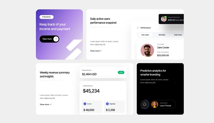 Dashboard Analytics grid